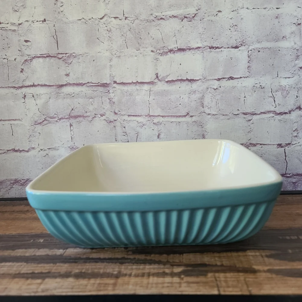 Ethos UK Design Aqua Cream Ceramic Square Baking Serving Dish 10